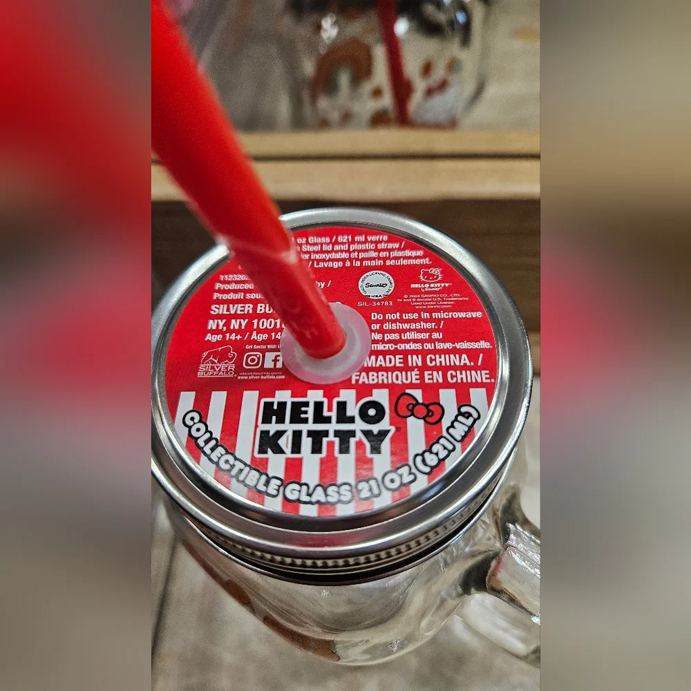 Hello Kitty Gall Glass Mug 18oz NWT - Picture 3 of 6